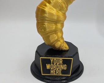 Personalised Croissant Trophy, Croissant Award, Gift for friend, Joke Award, Personalised Trophy Award, Custom Office Award, Croissant Joke