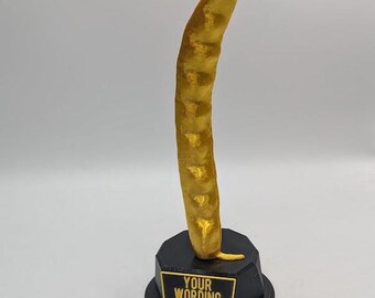 Personalised Runner Bean Trophy, Runner Bean Award, Gardening Trophy, Biggest Runner Bean Gift, Custom Trophy Award, Runner Bean Shaped Gift