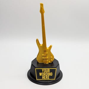 Personalised Bass Guitar Trophy, Guitar Trophy, Guitarist Award, Music Teacher Award,  Custom Trophy Gift, Guitar Player Gift, Guitarist