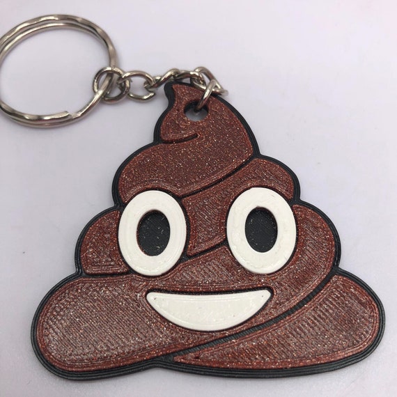 Sparkly Brown Poop Keyring / Smiling Pile of Poo Bag Tag / Poo Shaped  Keyring / Poo Shaped Bag Tag / Novelty Poo Keyring / Poop Joke Keyring 