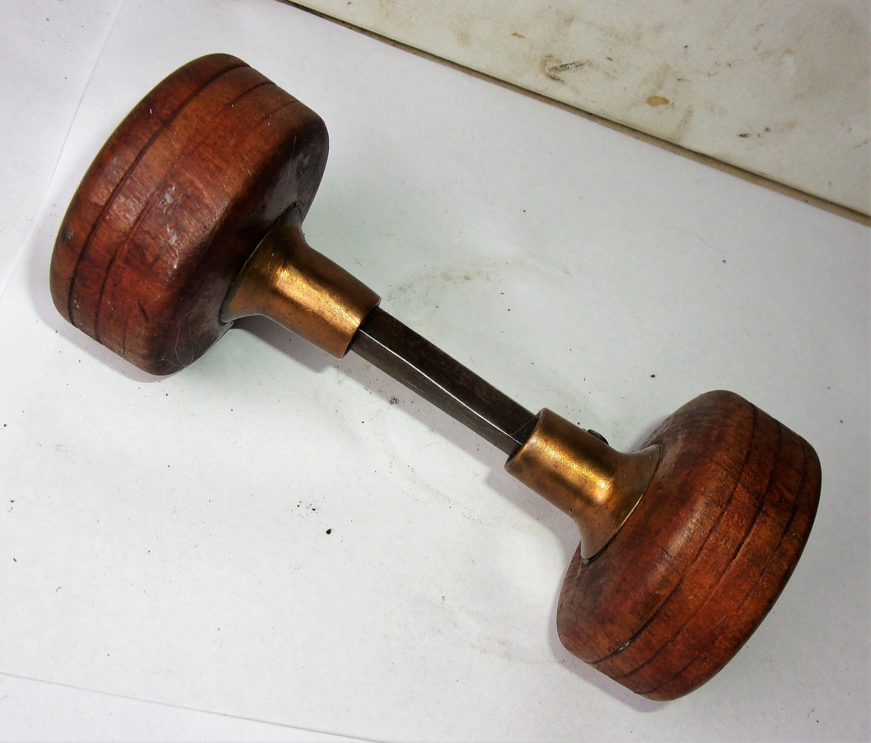 Pair of Antique Vintage Victorian Wooden Door Knobs w Spindle Etsy