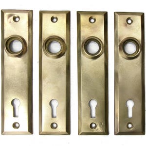 4 Antique Vintage Small Victorian Art Deco Backplates Door Plates Reclaimed
