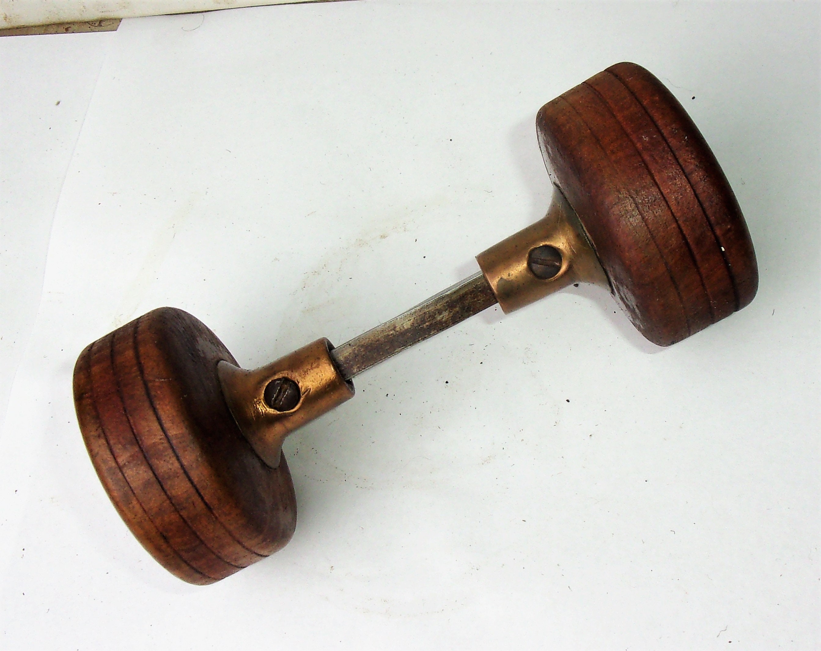 Pair of Antique Vintage Victorian Wooden Door Knobs w Spindle | Etsy