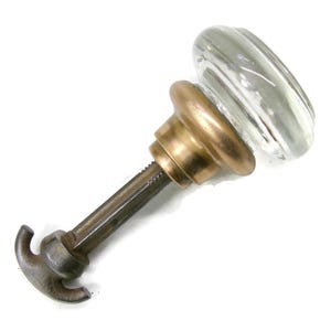 Antique Vintage Round Glass Door Knob Closet Spindle Reclaimed