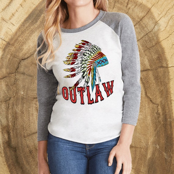 T-Shirt 3D Printed Wild West American Indian Feather Headdress Designed Element