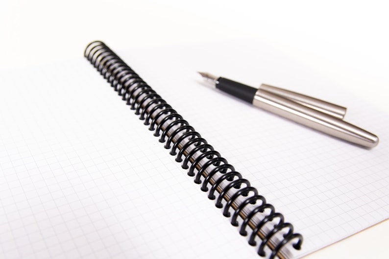 Writing Journal Writer Gift Grid Eco Friendly Journal Handmade Minimal Notebook BETA I Blank A5 Recycled Notebook Spiral Notebook