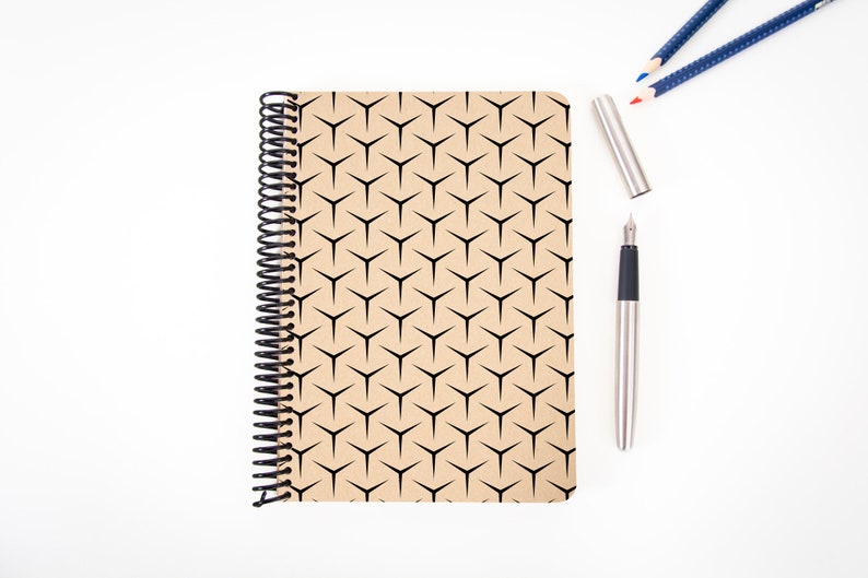 Writing Journal Writer Gift Grid Eco Friendly Journal Handmade Minimal Notebook BETA I Blank A5 Recycled Notebook Spiral Notebook