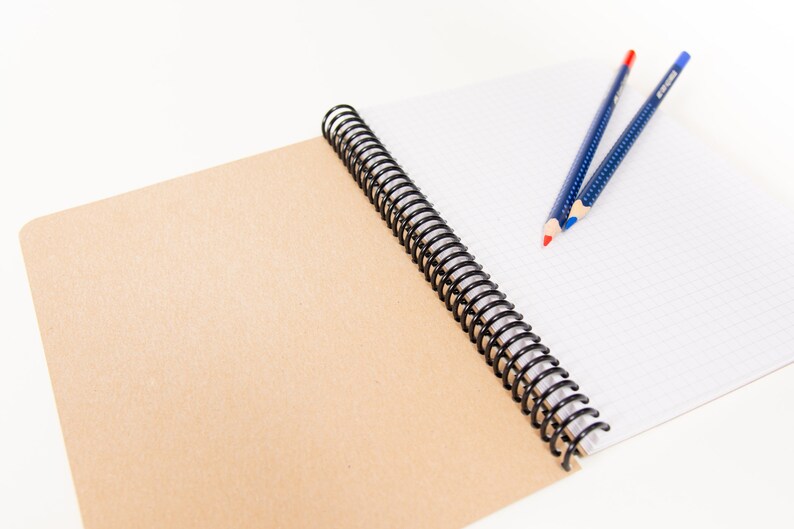 Writing Journal Writer Gift Grid Eco Friendly Journal Handmade Minimal Notebook BETA I Blank A5 Recycled Notebook Spiral Notebook
