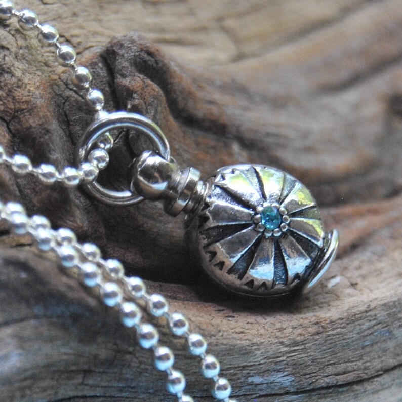 23 Arizona Native American inspired Bottle Memorial Urn Jewelry Cremation Jewelry Necklace. Tiny Bottle