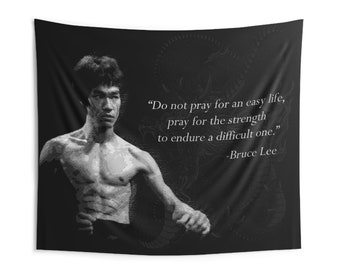 Bruce Lee Poster Wall Art Tapestry Bedroom Decor College Dorm Decor Office Decor Black and White Wall Art Motivational Quote