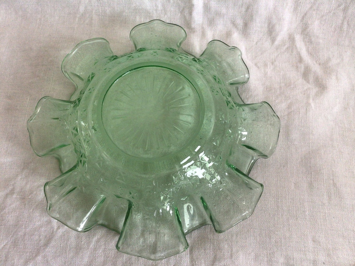 French green glass serving dishes Etsy