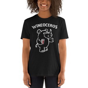 Wineoceros T-Shirt | Funny Wine Lover Tee | Unisex Wine Enthusiast Shirt | Rhino Wine Humor Gift | Wine Apparel