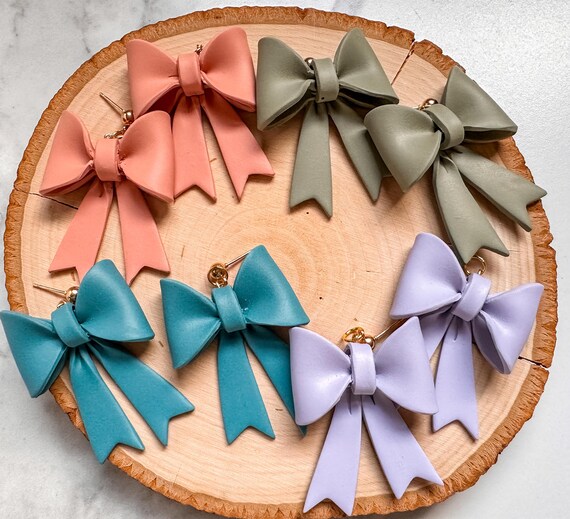 Spring Bows - Pre-Order| Handmade Clay Earrings