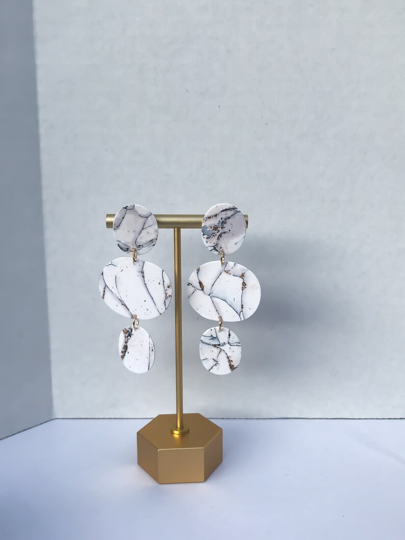 Polymer Clay Earrings Marbelous Ovals