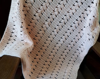 Crochet Baby Blanket - Fan and Treble Pattern