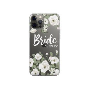 Bride iPhone case with Personalized Wedding Date Newlywed Just Married Bridal Phone case for iPhone 16 15 iPhone 14 iPhone 13 iPhone 12 11SE