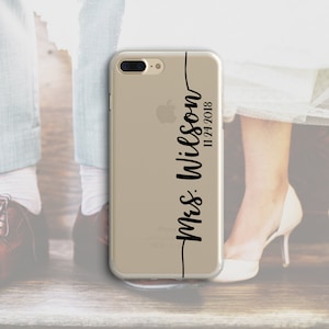 Mrs iPhone case for iPhone 15 iPhone 14 Bride iPhone case with Wedding Date.Bridal Phone case Bride to Be Mrs phone case for Samsung Galaxy