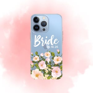Bride Custom Wedding Date Bride iPhone case. Newlywed. Just Married Wedding gift for the Bride Bridal Shower gift Honeymoon Gift for Her