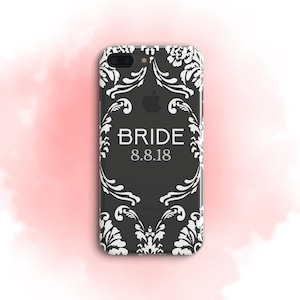 Bride iPhone case with Personalized Wedding Date for iPhone 16 15 14 13 12 Phone case customize with the Big Day Bride iPhone Bride to Be