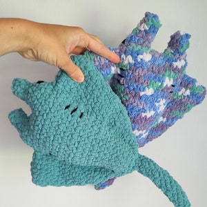 Manny Manta Ray | Manta Ray | Ocean | Sea | Sea Creature | Marine Life | Ocean Nursery | Ready to Ship | Amigurumi | Crochet Stingray |