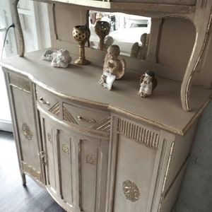 Edles Traumhaftes Buffet Jugenstil Beige Gold Shabby Chic Chippendale Schrank Vitrine Bild 8