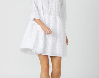 White Cotton Broderie Dress