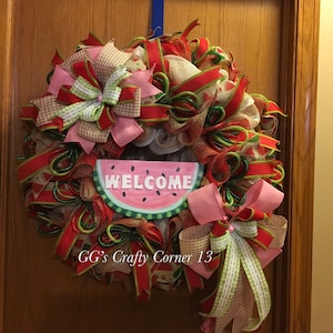Watermelon Wreath/ Spring/ Summer/ Everyday Wreath/ Anytime Wreath/ Wall Decor/ Door decor / Watermelon/ Fruit Wreath/ Country Wreath/