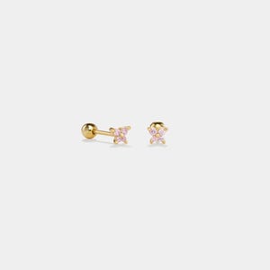 PERIMADE Butterfly Birthstone Earrings • Tiny Small Butterfly Stud Earrings • Sterling Silver Friendship Jewelry • Trendy Best Friend Gift