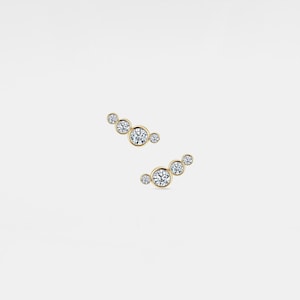 PERIMADE Moissanite Crawler Earrings • Dainty Moissanite Wedding Earrings • Sterling Silver Friendship Jewelry • Trendy Best Friend Gift
