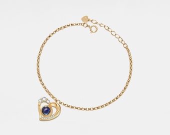 PERIMADE Custom Photo Projection Bracelet • Picture Inside Heart Charm Bracelet • Minimalist Pet Memorial Jewelry • Trendy Best Friend Gift