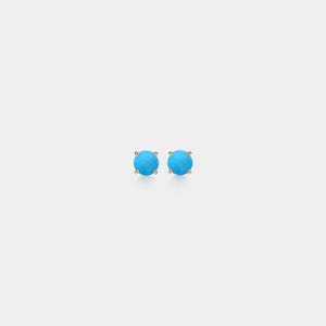 PERIMADE Dainty Turquoise Stud Earrings • Tiny Small Gold Turquoise Earrings • Sterling Silver Friendship Jewelry • Trendy Best Friend Gift