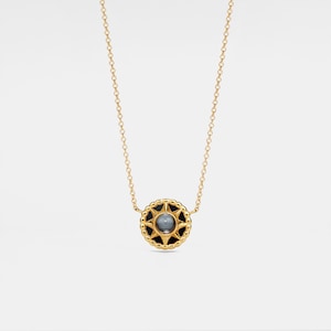 Colgante de proyección de foto con brújula PERIMADE • Imagen personalizada dentro del collar de estrella de ónix • Joyería de plata de ley de la amistad • Regalo para el mejor amigo