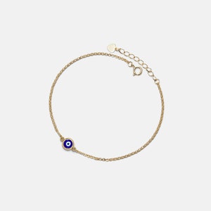 PERIMADE Turkish Evil Eye Anklet • Nazar Blue Eye Ankle Bracelet • Sterling Silver Friendship Jewelry • Trendy Best Friend Gift