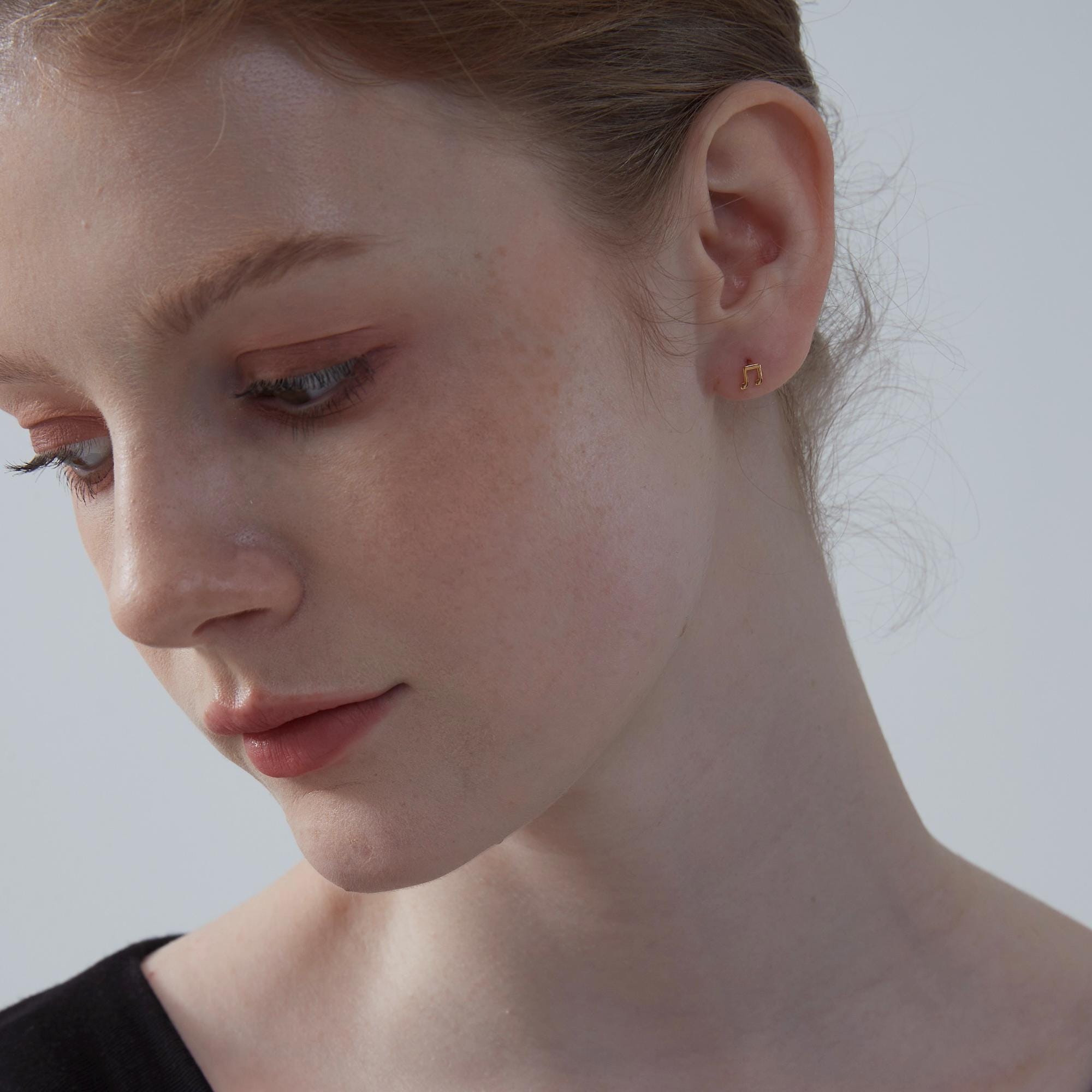 Notes Earrings PERIMADE Musical Note Stud Earrings • Tiny Small Music Note Earrings ...