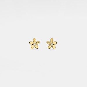 PERIMADE Zierliche Blumen Ohrstecker • Kleine Gold Blumen Ohrstecker • Sterling Silber Freundschaftsschmuck • Trendy Best Friend Geschenk