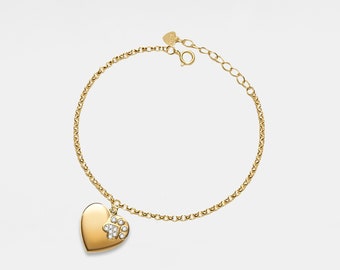 PERIMADE Heart Paw Photo Locket Bracelet • Personalized Waterproof Picture Charm • Minimalist Pet Memorial Jewelry • Trendy Best Friend Gift