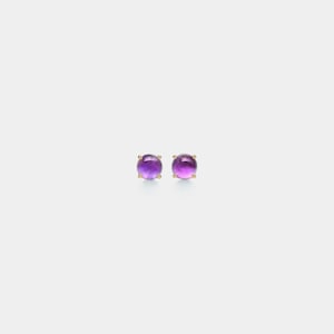 PERIMADE Amethyst Ohrstecker • Winzige Kleine Gold Amethyst Ohrringe • Sterling Silber Freundschaftsschmuck • Trendy Best Friend Geschenk