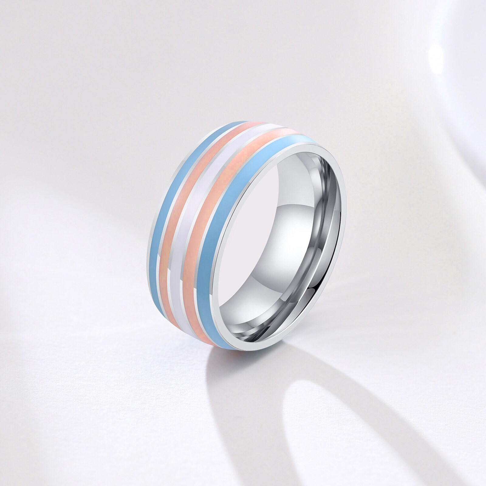 PERIMADE Rainbow LGBTQ Pride Flag Ring Lesbian Couple Etsy