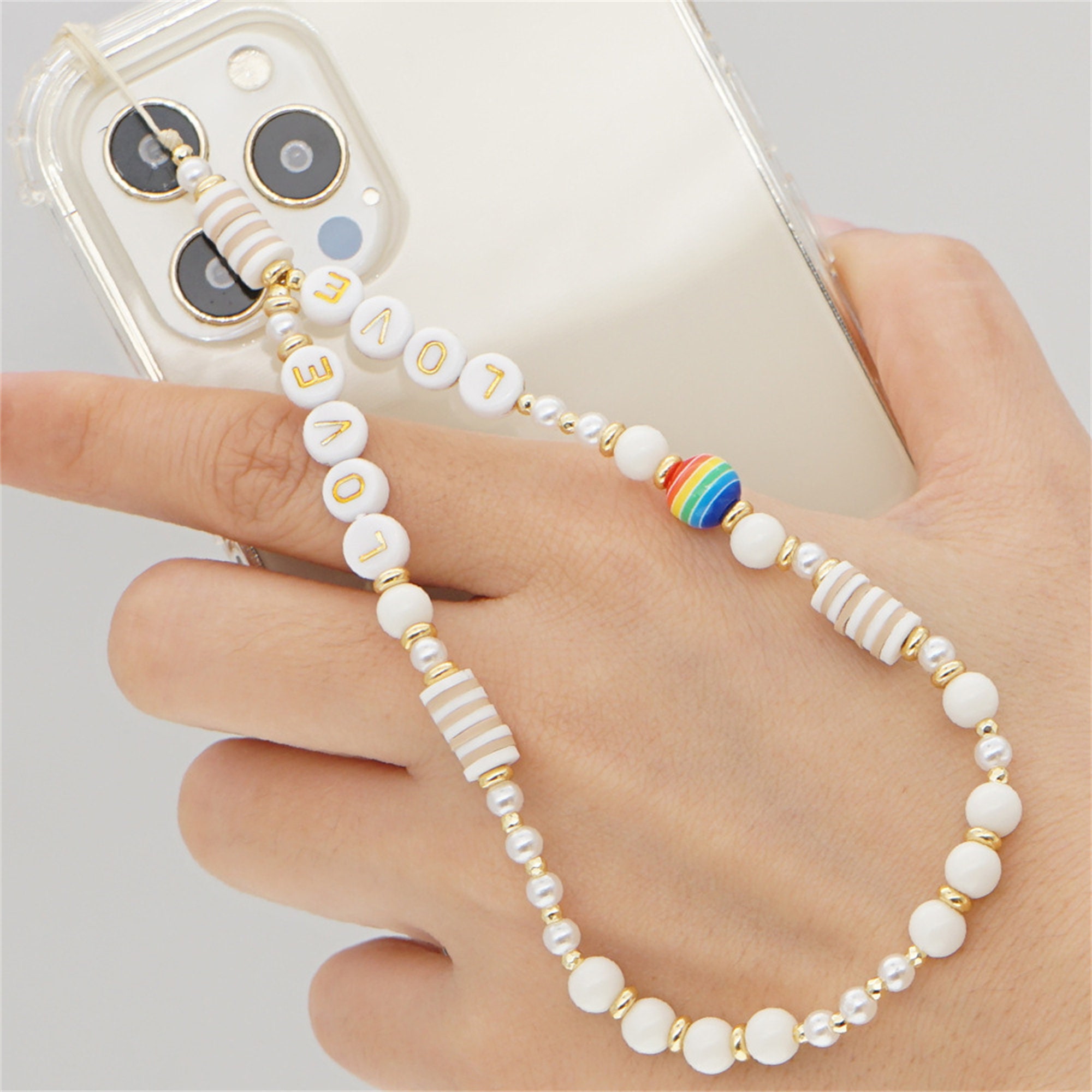 PERIMADE Beaded Phone Charm Kawaii Y2K 