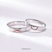 PERIMADE Sun Star Moon Couple Ring • Relationship Promise Wedding Band • Silver Friendship Matching Ring • Trendy Best Friend Gift