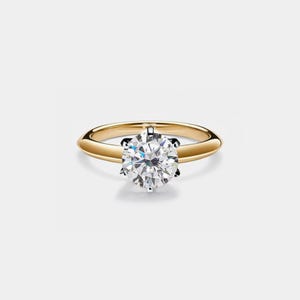 PERIMADE Moissanite Engagement Ring • Six-Prong Solitaire Moissanite Ring • Sterling Silver Wedding Jewelry • Trendy Best Friend Gift