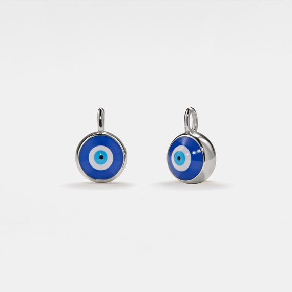 PERIMADE Turkish Evil Eye Necklace Charm • Blue Enamel Nazar Eye