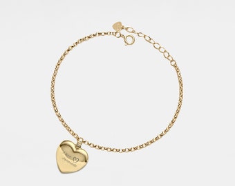 PERIMADE hartfoto medaillon armband • Gepersonaliseerde foto medaillon bedel • Sterlingzilveren aandenken sieraden • Trendy cadeau beste vriend
