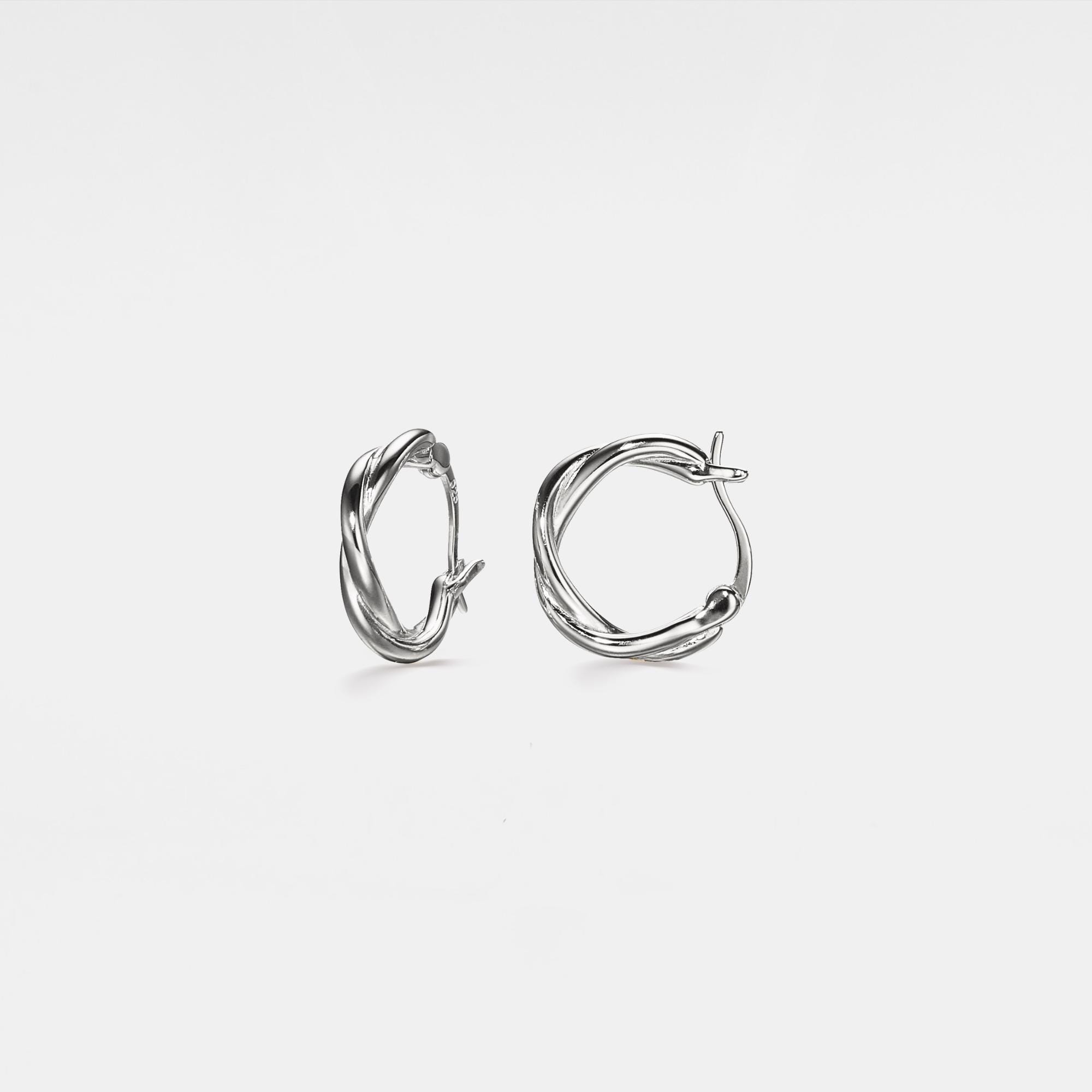 Orecchini A Cerchio Huggie In Argento 925, Piccoli, Minimal, Twist, Per Donna E Ragazza, Ipoallergenici