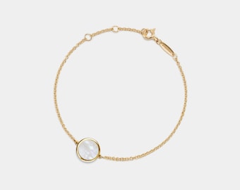 PERIMADE parelmoer foto medaillon • Kleine aangepaste foto medaillon armband • Sterlingzilveren vriendschapssieraden • Trendy cadeau beste vriend