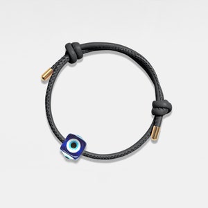 PERIMADE ブルーイーブルアイチャームブレスレット • トルコナザールアイレザーブレスレット • ステンレススチール友情ジュエリー • トレンディな親友へのギフト