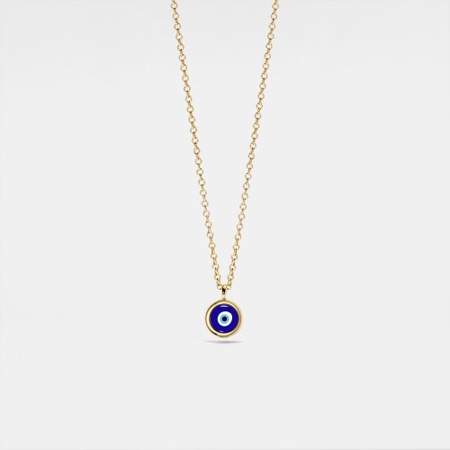 PERIMADE Turkish Evil Eye Charm Pendant • Nazar Blue Eye Layering Necklace • Sterling Silver Friendship Jewelry • Trendy Best Friend Gift