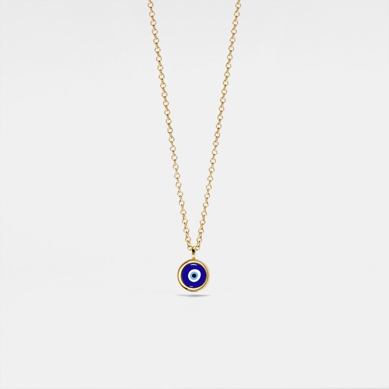 Colgante de amuleto de mal de ojo turco PERIMADE Collar de capas de ojos azules de Nazar Joyería de amistad de plata de ley Regalo de moda para mejores amigos Oro