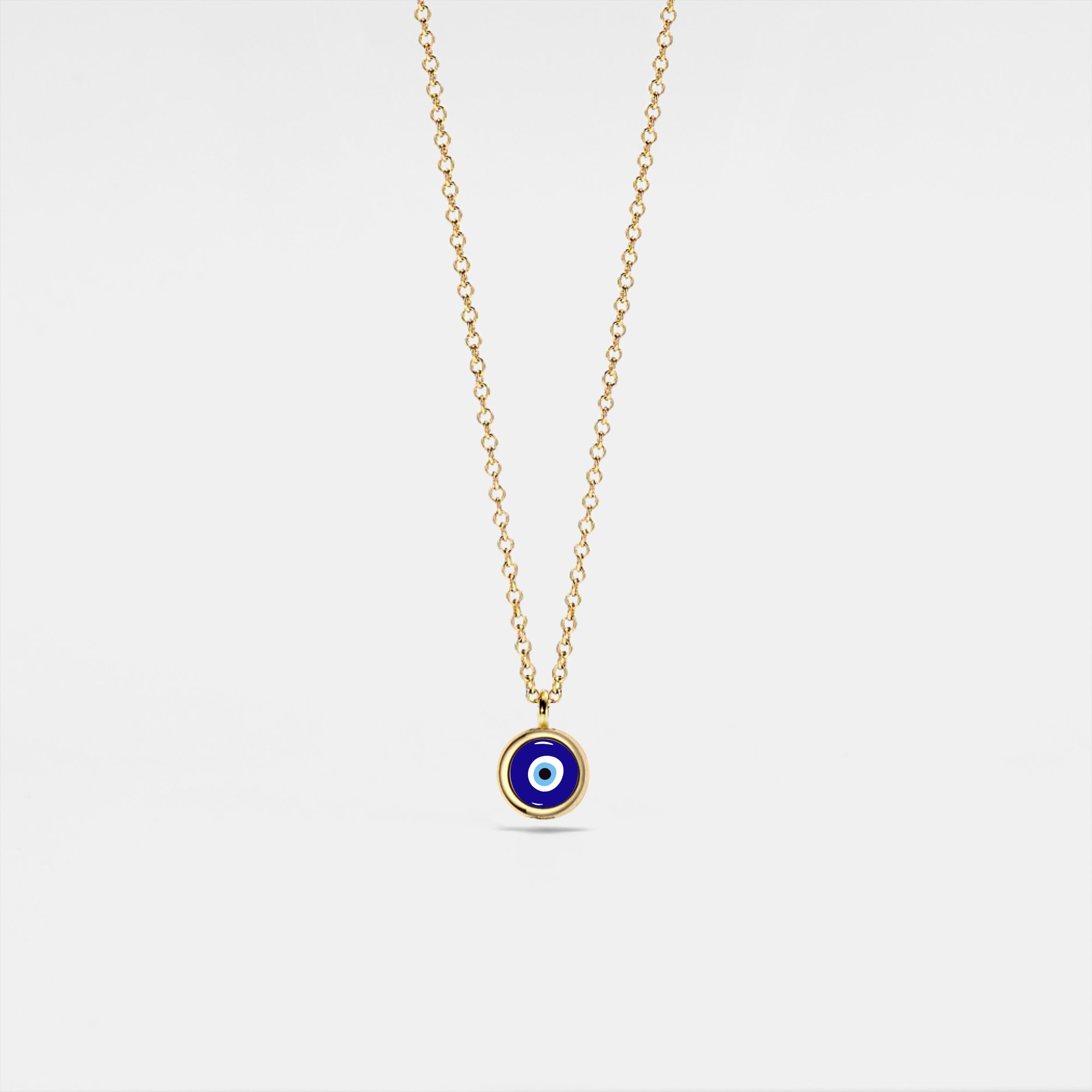White gold evil eye deals pendant