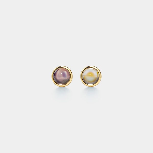PERIMADE Double Photo Projection Earrings • Custom Picture Inside Stud Earrings • Sterling Silver Friendship Jewelry • Best Friend Gift